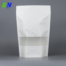 Stand Up Pouch White Kraft Paper + Full Window